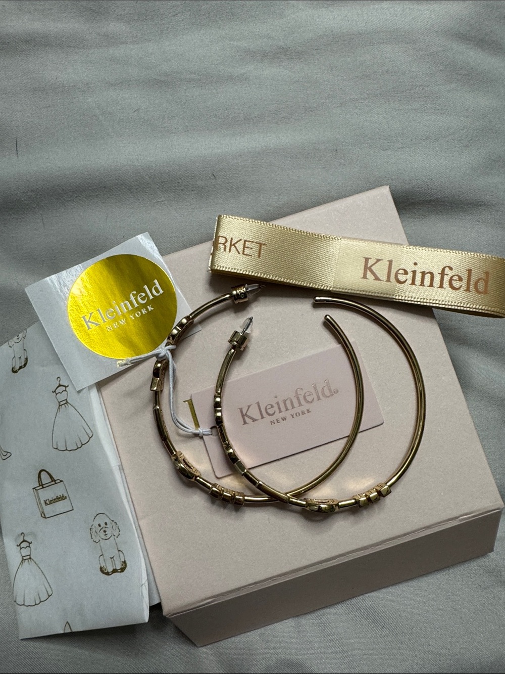 Kleinfeld BRIDE Gold Hoop Earrings with Beaded Accents